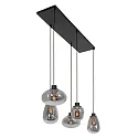 Steinhauer Steinhauer Pendel REFLEXION, 5-flammer, røget, armatur sort