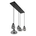 Steinhauer Steinhauer Pendel REFLEXION, 5-flammer, røget, armatur sort