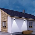 Steinhauer Udendørs wall luminaire MURO up / down, Kubusform, justerbar IP44, sort mat dæmpbar