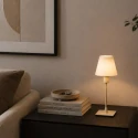 Steinhauer Bordlampe ANCILLA 1-flamme, stor E14 IP20, creme 