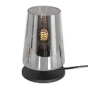 Steinhauer Bordlampe ANCILLA 1-flamme, kort, med skiftefunktion, konisk E27 IP20, sort mat dæmpbar