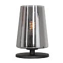 Steinhauer Bordlampe ANCILLA 1-flamme, kort, med skiftefunktion, konisk E27 IP20, sort mat dæmpbar