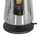Steinhauer Bordlampe ANCILLA 1-flamme, kort, med skiftefunktion, konisk E27 IP20, sort mat dæmpbar