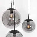 Steinhauer pendant luminaire BOLLIQUE 3 flames, round E27 IP20, black matt dimmable