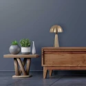 Steinhauer Bordlampe PIMPERNEL down, rund, med afbryder, med stik, konisk E27 IP20, bronze 