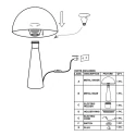 Steinhauer Bordlampe PIMPERNEL down, rund, med afbryder, med stik, konisk E27 IP20, bronze 