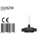 anne light & home Pendel FLINTER 1-flamme, cylindrisk, direkte / indirekte E27 IP20, sort mat dæmpbar
