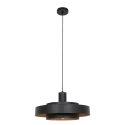 anne light & home Pendel FLINTER 1-flamme, cylindrisk, direkte / indirekte E27 IP20, sort mat dæmpbar