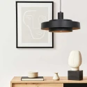 anne light & home Pendel FLINTER 1-flamme, cylindrisk, direkte / indirekte E27 IP20, sort mat dæmpbar