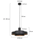 anne light & home Pendel FLINTER 1-flamme, cylindrisk, direkte / indirekte E27 IP20, sort mat dæmpbar