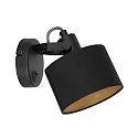 Væglampe ORNOIR 1-flamme, med afbryder, justerbar E14 IP20, sort mat dæmpbar