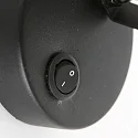 Mexlite Væglampe ORNOIR 1-flamme, med afbryder, justerbar E14 IP20, sort mat dæmpbar