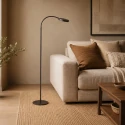 Mexlite Standerlampe PLATU 1-flamme IP20, brun dæmpbar