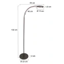 Mexlite Standerlampe PLATU 1-flamme IP20, brun dæmpbar