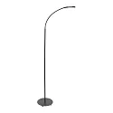Standerlampe PLATU med fleksibel arm, med touch-dæmper IP20, sort mat dæmpbar