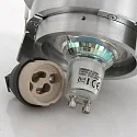 recessed luminaire PÉLITE SPOT round, rigid, set back GU10 IP20, steel brushed dimmable