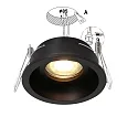 recessed luminaire PÉLITE SPOT round, rigid, set back GU10 IP20, steel brushed dimmable