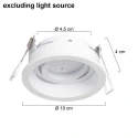 recessed luminaire PÉLITE SPOT round, rigid, set back GU10 IP20, steel brushed dimmable