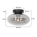 Steinhauer Loftlampe REFLEXION E27 IP20, sort dæmpbar