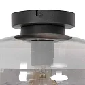 Steinhauer ceiling luminaire REFLEXION oval E27 IP20, smoky colour, black dimmable
