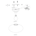 Steinhauer Loftlampe REFLEXION oval E27 IP20, røgfarver, sort dæmpbar