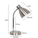 Steinhauer Bordlampe SPRING vipbar E27 IP20, stål 