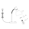 Steinhauer Bordlampe SPRING vipbar E27 IP20, stål 