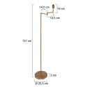 Mexlite Standerlampe BELLA 1-flamme, uden skærm E27 IP20, bronze dæmpbar