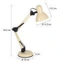 Mexlite table lamp STUDY 1 flame E27 IP20, creme dimmable
