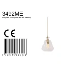 Mexlite pendant luminaire GRAZIOGLASS ?18cm E27 IP20, brass