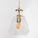 Mexlite pendant luminaire GRAZIOGLASS ?18cm E27 IP20, brass