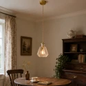 Mexlite pendant luminaire GRAZIOGLASS ?18cm E27 IP20, brass