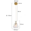Mexlite pendant luminaire GRAZIOGLASS ?18cm E27 IP20, brass