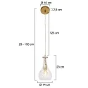 Mexlite Pendel GRAZIOGLASS ?14cm E27 IP20, messing