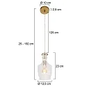 Mexlite pendant luminaire GRAZIOGLASS ?12,5cm E27 IP20, brass