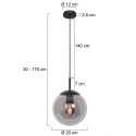 Steinhauer Pendel BOLLIQUE rund E27 IP20, sort dæmpbar