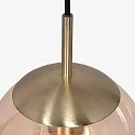 Pendel BOLLIQUE rund E27 IP20, rav, messing, sort dæmpbar