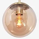 Pendel BOLLIQUE rund E27 IP20, rav, messing, sort dæmpbar