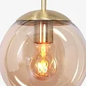 Pendel BOLLIQUE rund E27 IP20, rav, messing, sort dæmpbar