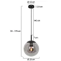 Steinhauer Pendel BOLLIQUE rund E27 IP20, sort dæmpbar