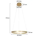 Steinhauer Pendel RINGLUX LED IP20, guld dæmpbar
