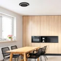 Steinhauer ceiling luminaire RINGLUX 1 flame IP20, black dimmable