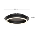 Steinhauer ceiling luminaire RINGLUX 1 flame IP20, black dimmable
