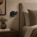 Steinhauer Væglampe BAMBUS E14 IP20, træ, sort dæmpbar