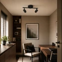 Steinhauer Loftlampe BAMBUS 2-flammer E14 IP20, træ, sort dæmpbar