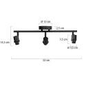 Steinhauer Loftlampe BAMBUS 3-flammer E14 IP20, træ, sort dæmpbar