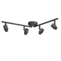 Loftlampe BAMBUS 4-flammer E14 IP20, træ, sort dæmpbar
