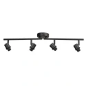 Steinhauer Loftlampe BAMBUS 4-flammer E14 IP20, træ, sort dæmpbar