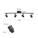 Steinhauer Loftlampe BAMBUS 4-flammer E14 IP20, træ, sort dæmpbar