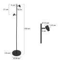 Steinhauer Standerlampe BAMBUS 2-flammer E14 IP20, træ, sort dæmpbar